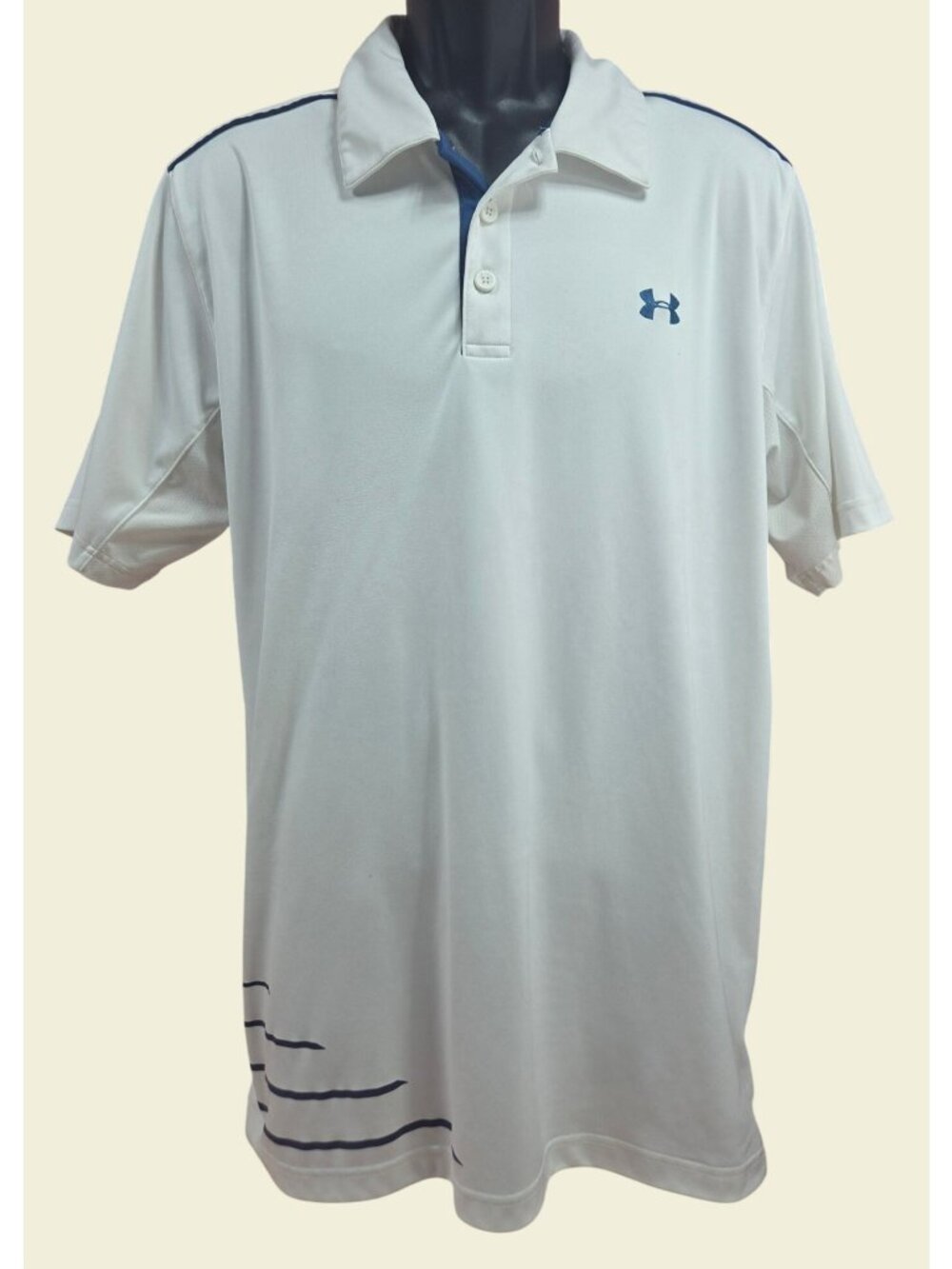 Under Armour Mens White Heatgear Regular Fit Polo Size XL